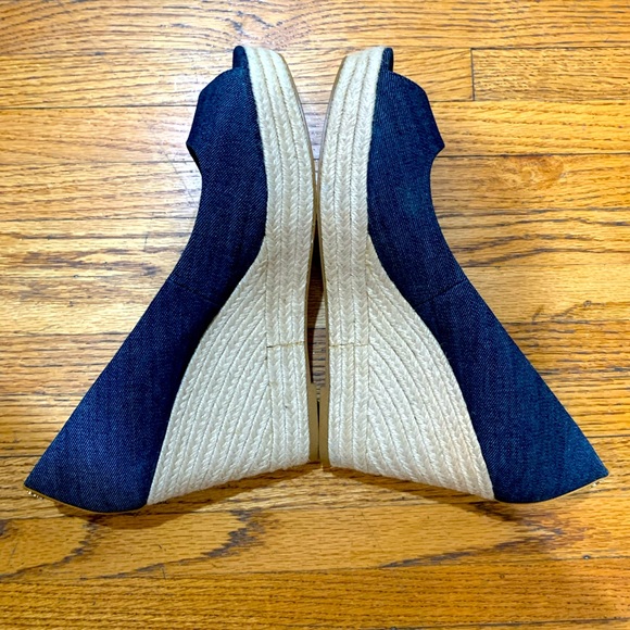 Coach denim wedge shoe size 11 peep toe brand new - Picture 3 of 9